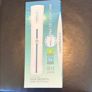 HairMax Pro 12 LaserComb Hair Growth Device - White/Teal NWT